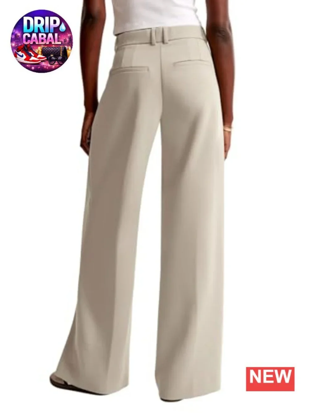 Wide Leg Work Pants High Waisted Dress Trousers with Pockets Front Pleated
